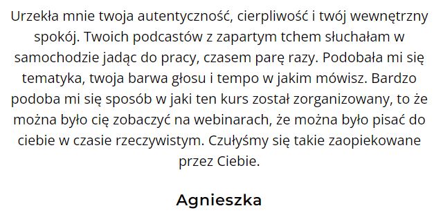 Opinia Agnieszka