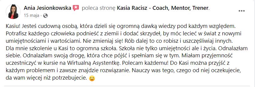 Opinia Ania Jesionkowska
