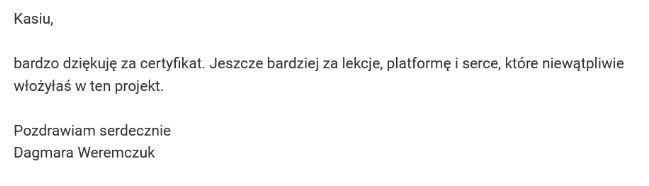 Opinia Dagmara Weremczuk